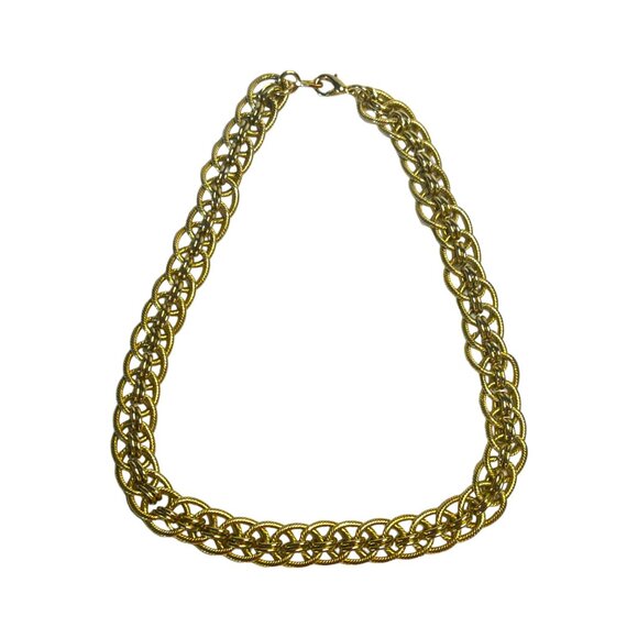 Chunky Double Link Chain Necklace 17" Vintage Estate Costume Jewelry - Picture 1 of 7